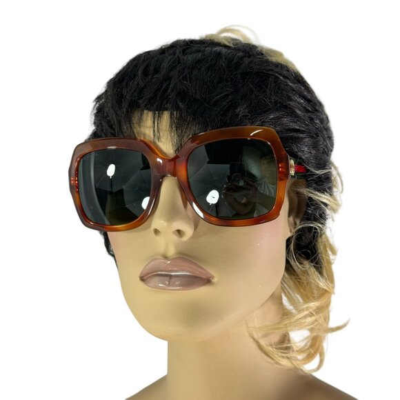 GUCCI GG0036S Acetate/Glitter Brown Front Frame GG & Web Women\'s Sunglasses main image 5